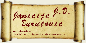Janićije Durutović vizit kartica